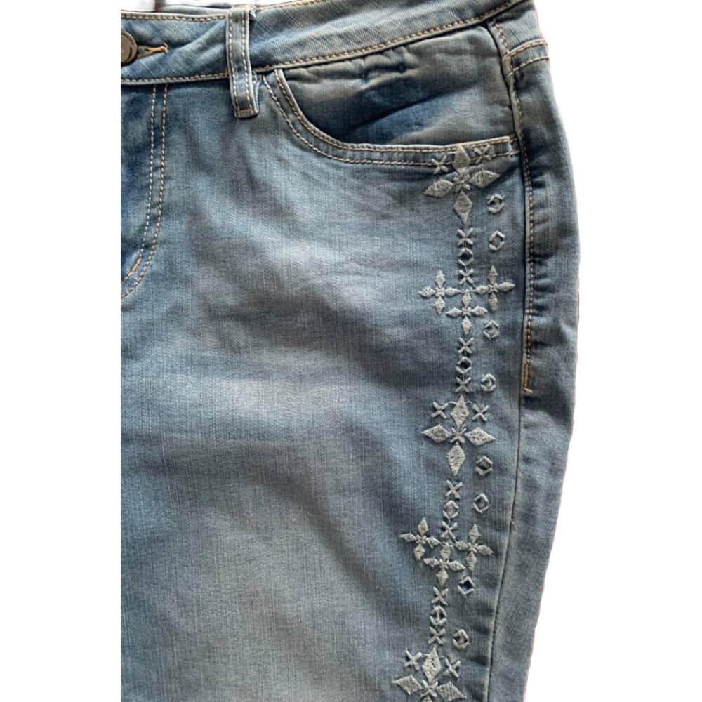 EARL JEANS Women's Embroidered Ankle Skinny Jeans Sz 12 - Picture 5 of 5